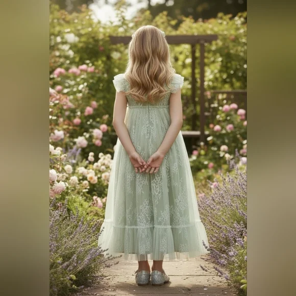 Trish Scully Clara dress, 7, EUC, Sage - Picture 2 of 5